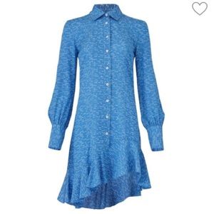 DEREK LAM 10 Crosby Print Seersucker Silk Shirtdress